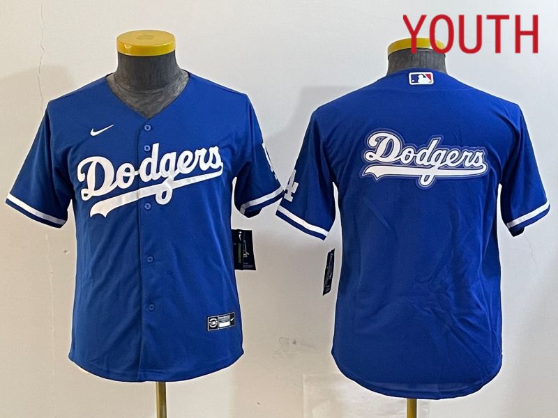 Youth Los Angeles Dodgers Blank Blue Game 2024 Nike MLB Jersey style 12184